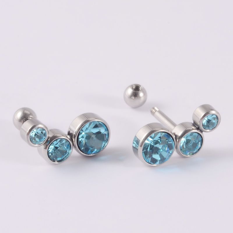 Brincos de Cristal e Fiat Cravo, 1 peça, aço cirúrgico 316L pe, diamante 16G, brinco feminino estilo punk_voghion.com