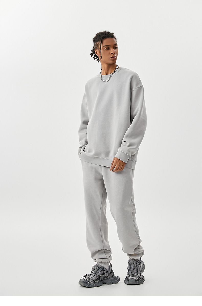 Unisex Heavyweight Fleece Tracksuit – Vintage Batik Print Hoodie & Jogger Set (S-XXL, 58% Polyester 42% Cotton)_voghion.com