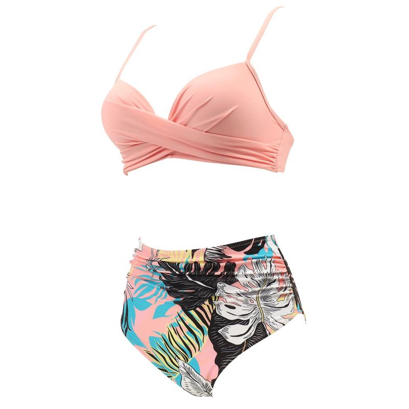 bikini Multicolor Leopard Print High Waist Tight Sexy Bikini_voghion.com
