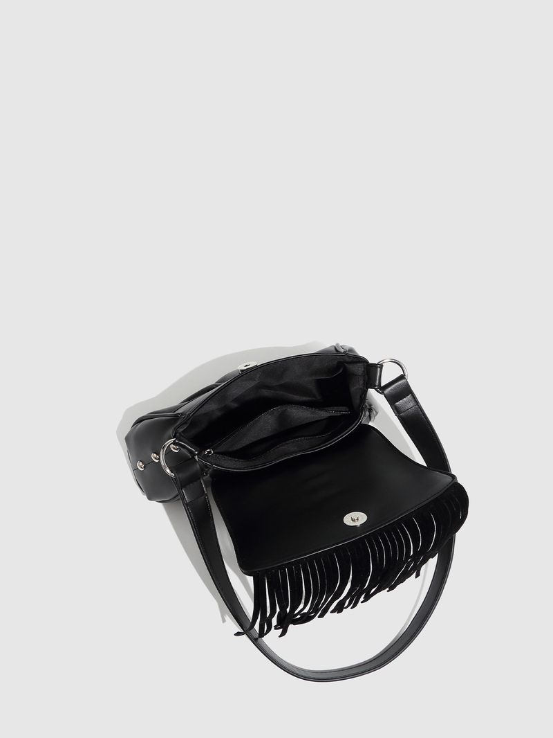 Borse da donna Nuova borsa a tracolla cava con rivetto Borsa a mano con fibbia magnetica Borsa a sella con nappa Borsa da donna plissettata con cerniera_voghion.com