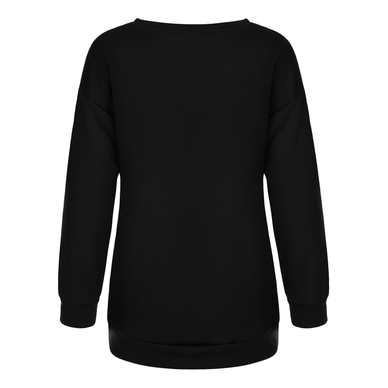Women's off-the-shoulder long-sleeved sweatshirt mysterious printed fleece top_voghion.com