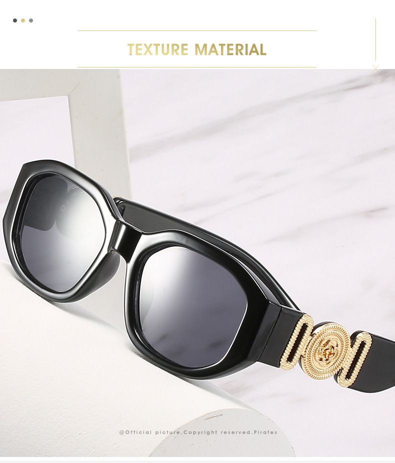 Two Circles New Small Square Frame Head Decoration Sunglasses Personality Trend Polygon Glasses_voghion.com