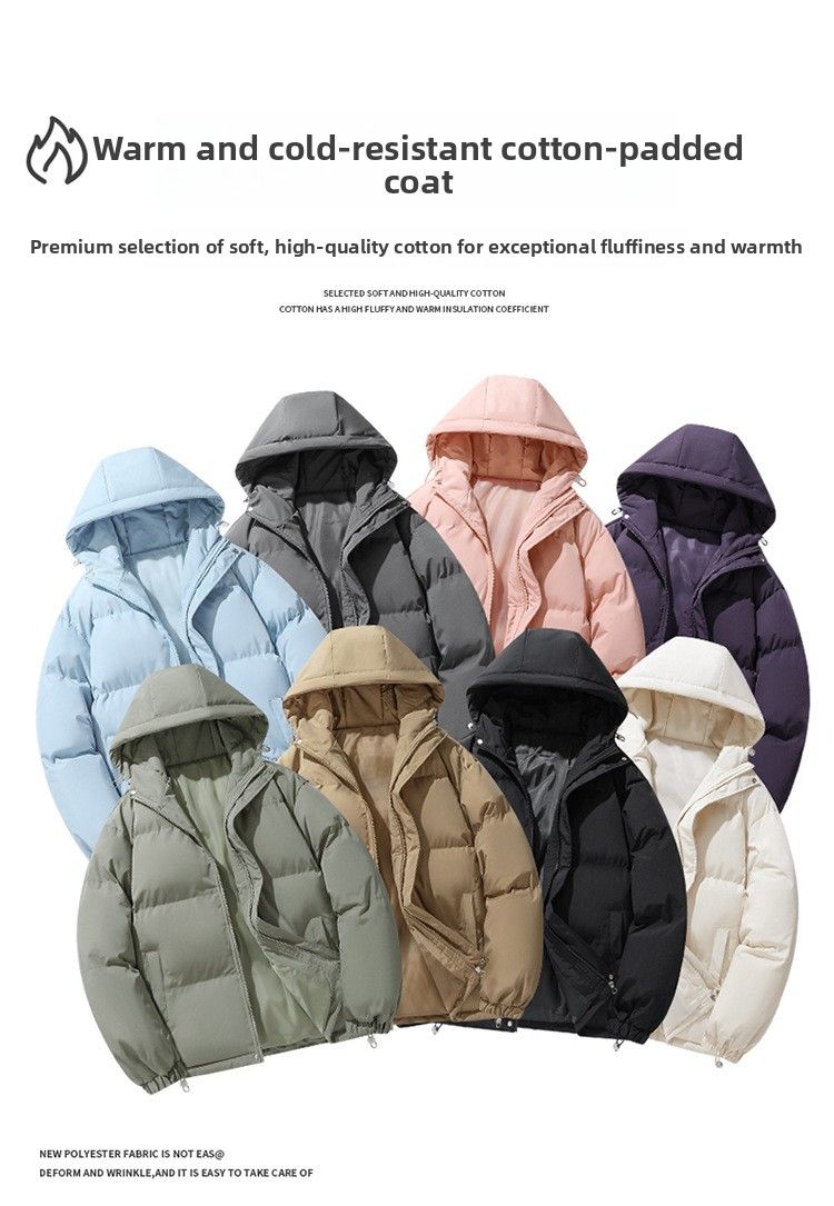 Giacca imbottita in cotone da uomo, stile invernale, nuova giacca imbottita in cotone di grandi dimensioni, stile Hong Kong, giacca imbottita in cotone per ragazzi, giacca imbottita in cotone con cappuccio, pane_voghion.com