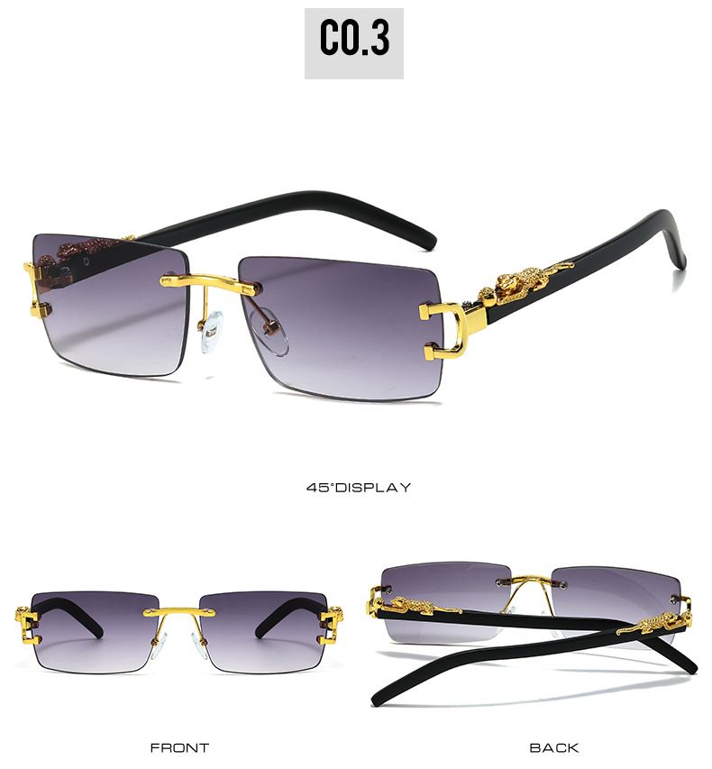 VOOTHOST Unisex Randlose Kunststoffrahmen Bunte Modebrille für Sommerurlaub Outdoor-Reisen Bekleidungszubehör mit Leder-Brillenetui F0119_voghion.com