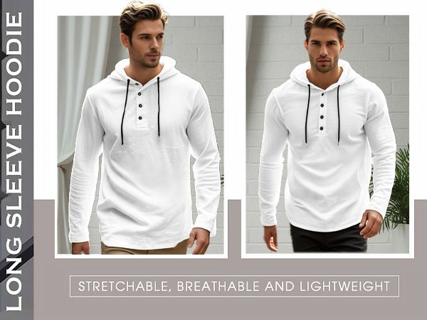 Lente en herfst lang mouwen linnen overhemd heren capuchon casual losse T-shirt trui heren_voghion.com