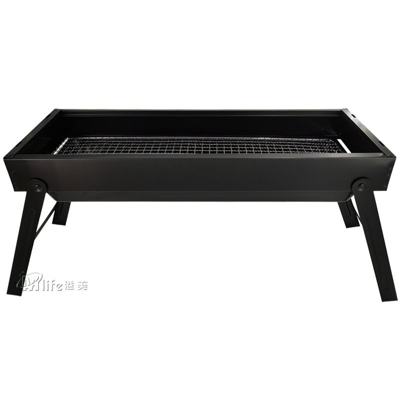 Portable Charcoal BBQ Grill, Foldable Outdoor Patio Barbecue Rack, Compact For Camping Garden Picnic_voghion.com