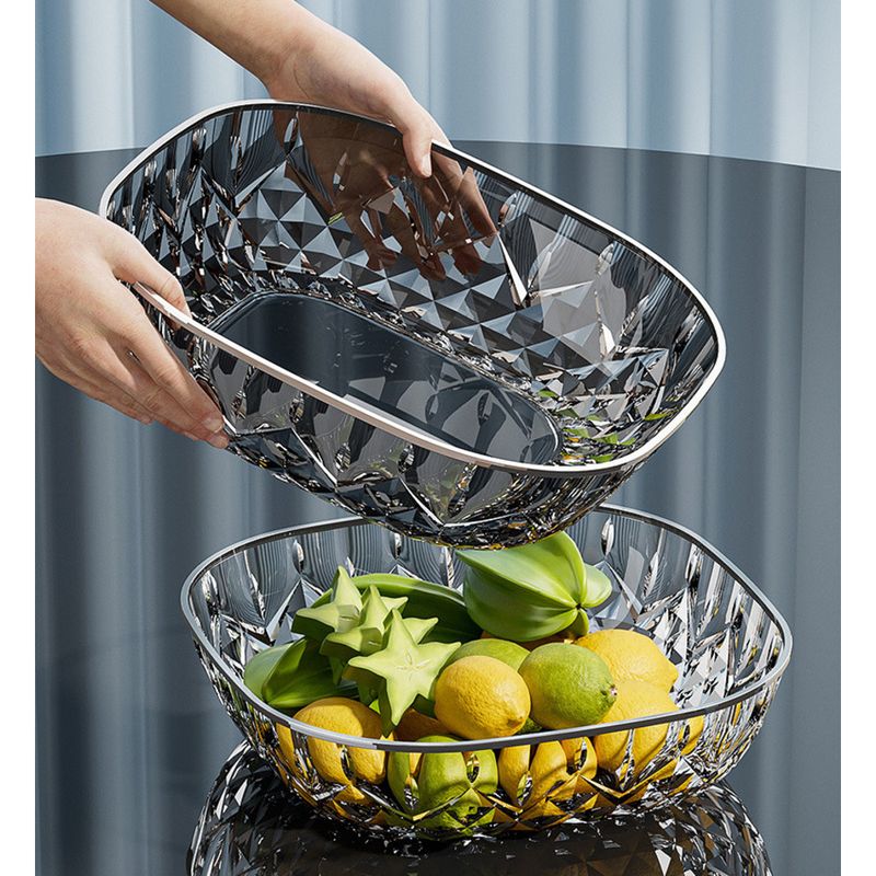 Großer Snackteller aus PET-Material im chinesischen Stil für den täglichen Gebrauch in der Küche, quadratisch, mit Laserdruck_voghion.com