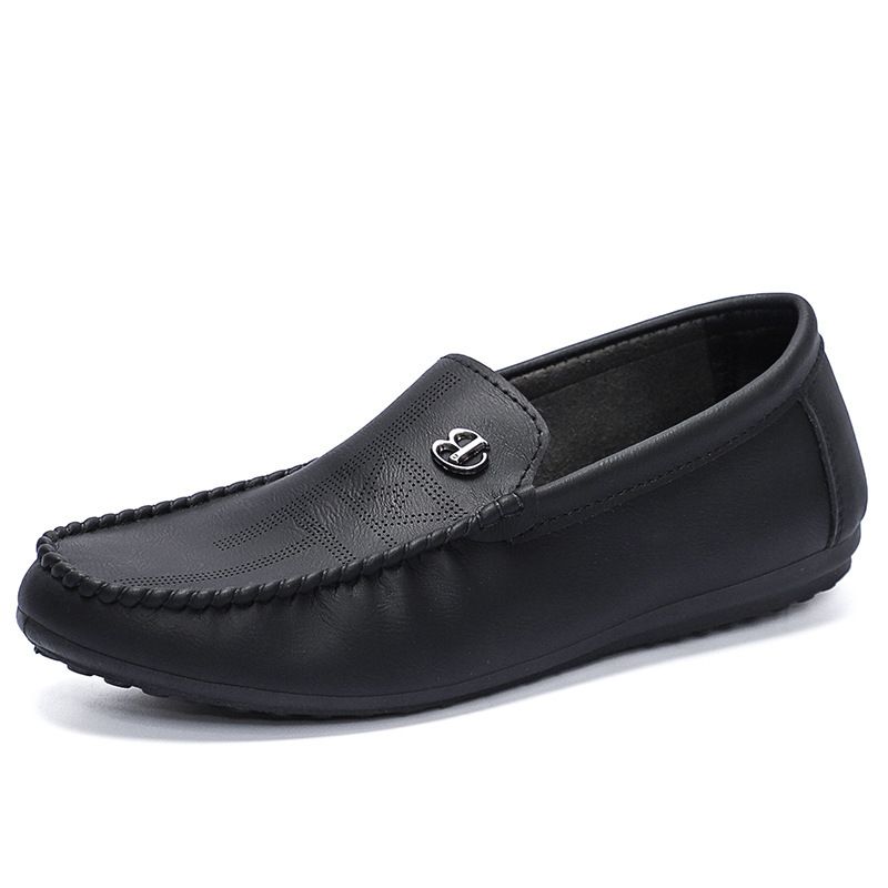 2025 Sommar Nya Bean Herr Casual Business Lazy Leather Modetrend Andningsbara Ihåliga Le Fu Skor För Herr Ad75_voghion.com