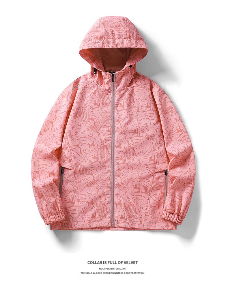 Outdoor Couple's Windbreaker Jacket Unisex Trendy Camouflage Large Size Zipper Hooded Casual Versatile_voghion.com