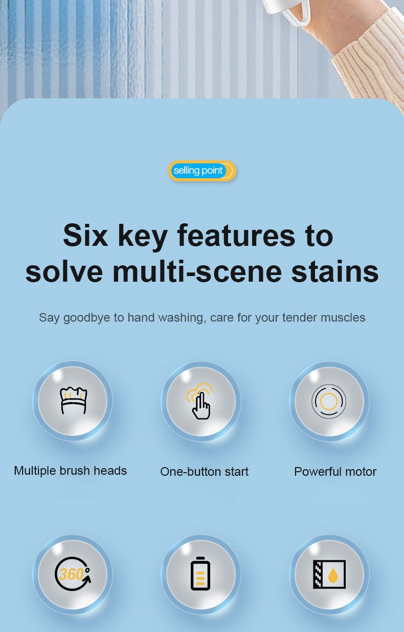 5-in-1 Electric Scrubber - Bathroom/Kitchen Cleaner, Multifunction Dryer, EU Home Deep Cleaning_voghion.com