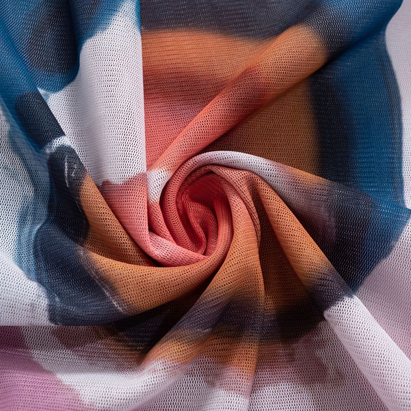 Q22TP424 Höstnyhet 2024 Rundhalsad tröja Långärmad Mesh-tryckt öppen navel T-shirt dam_voghion.com