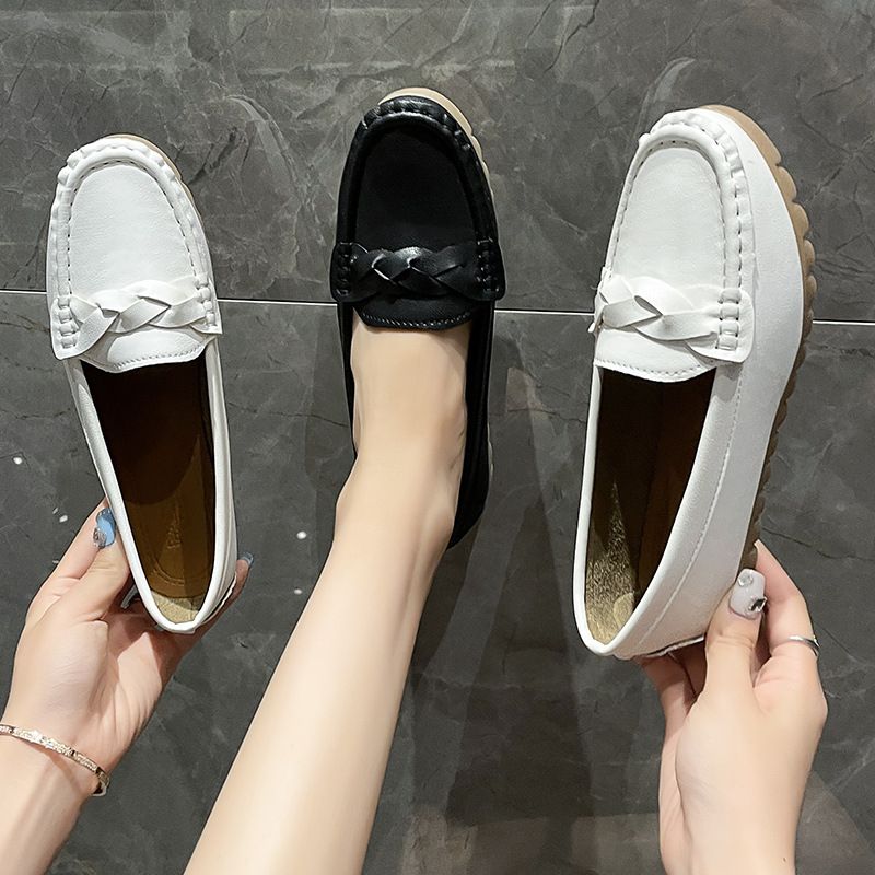 Women's Single 2024 New Spring Fairy Style Gentle Soft Sole Flat Shoes Shallow Mouth Versatile Loafers_voghion.com