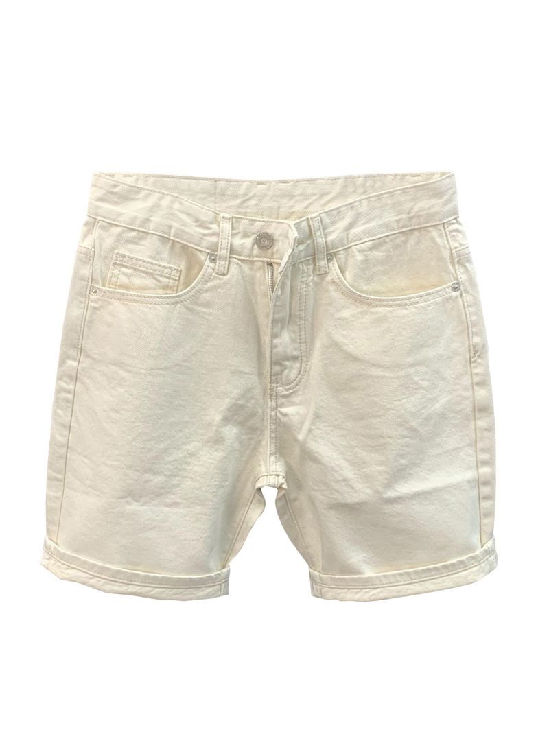Raw Hem Khaki Slim Fit Denim 2025 Summer New Trendy Men's Casual Four-Five-Point Shorts_voghion.com