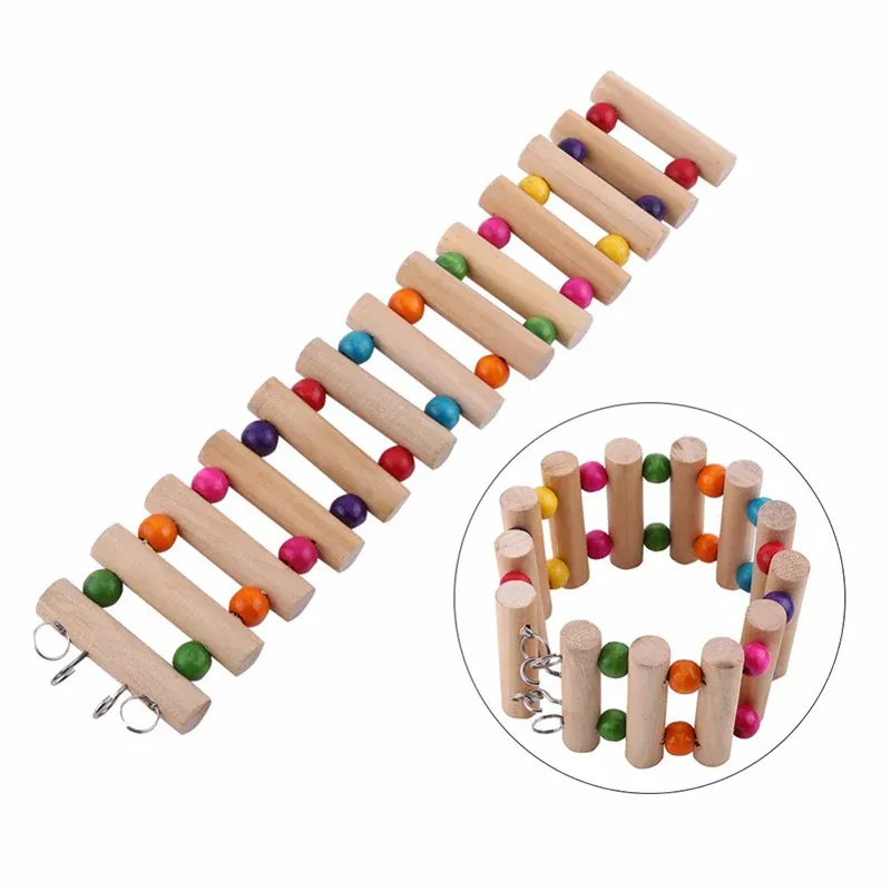 Criceto in legno che sale le scale, pappagallo, criceto, giocattoli da gioco, porcellino d'India, cincillà, altalena, giocattoli sportivi, prodotti per piccoli animali_voghion.com
