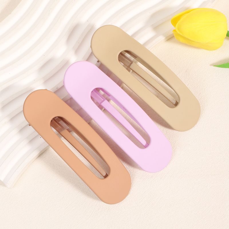 Trendy Macaron Farbe Große Entenschnabel-Clips 3 Stück - Hohle ovale Haarclips vorne und seitlich für Babyhaar_voghion.com