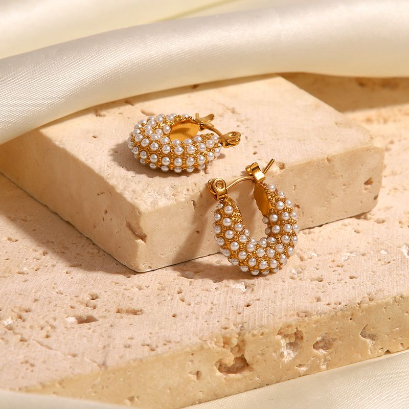 Orecchini pendenti in acciaio inossidabile placcato oro con perle d'acqua dolce bianche intarsiate, nuovi alla moda francesi_voghion.com
