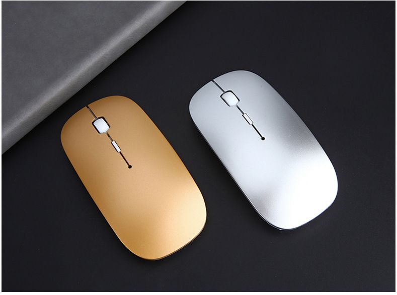 Mouse wireless con porte di ricarica Type-C e USB-A, 2.4G + Bluetooth 5.0, design ergonomico per laptop/PC (nero/argento/bianco/oro rosa/oro/grigio)_voghion.com