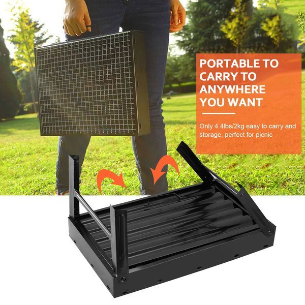 Foldable Portable BBQ Charcoal Grill Grill Lightweight Smoker Grill For Camping Picnics Garden Grilling_voghion.com