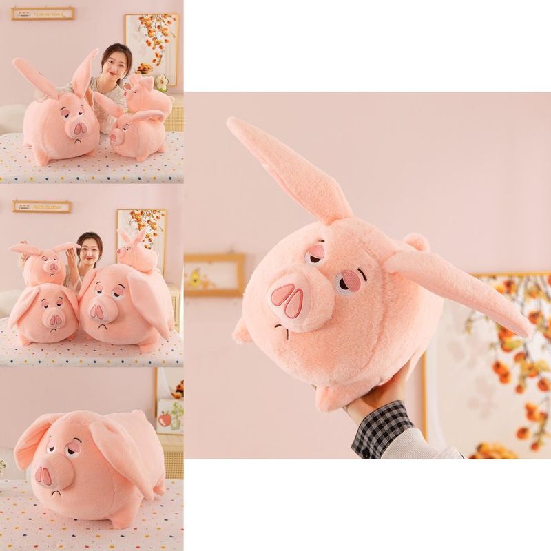 Peluche a forma di maialino volante con orecchie lunghe, morbido e soffice, per la decorazione della stanza dei bambini_voghion.com