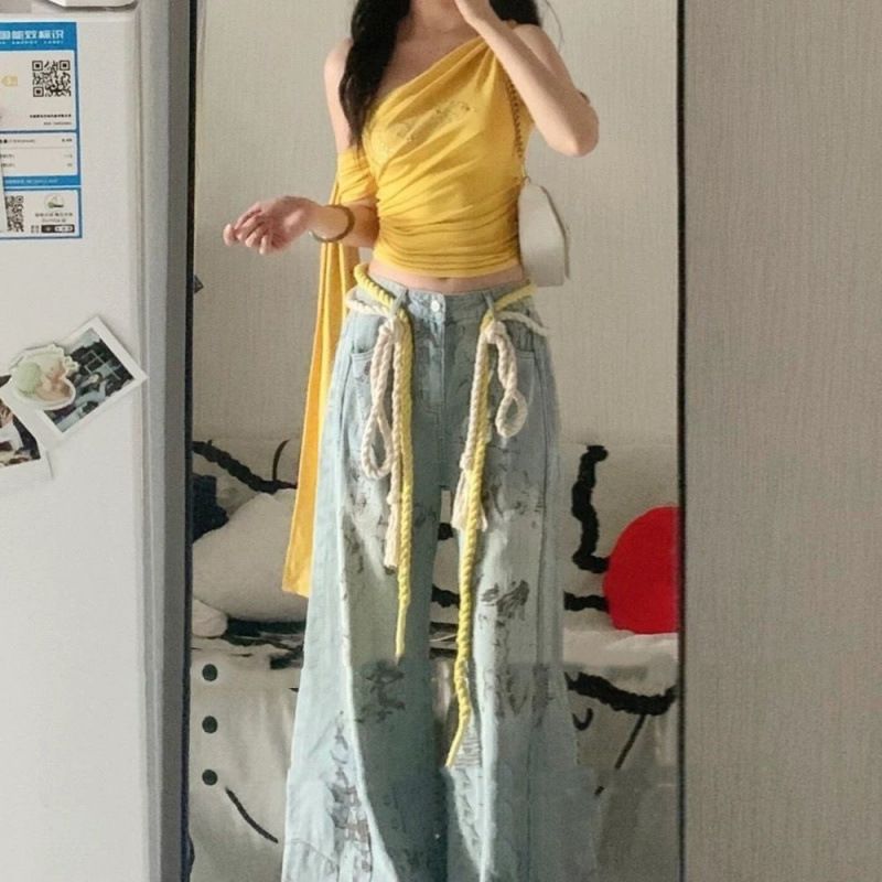 Oxygen Girl ~ Eye-Catching Artifact Colorful Belt Woven Chain Niche Design Dopamine Versatile Waist Rope_voghion.com