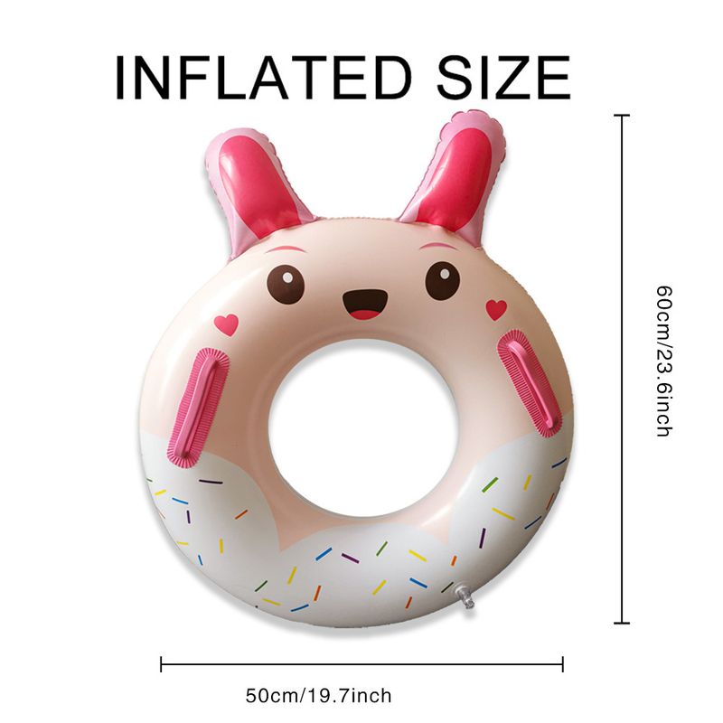 Cartoon Inflatable Small Pink Rabbit Children's Swimming Ring With Handle Thickened Anti-rollover Floating Ring_voghion.com