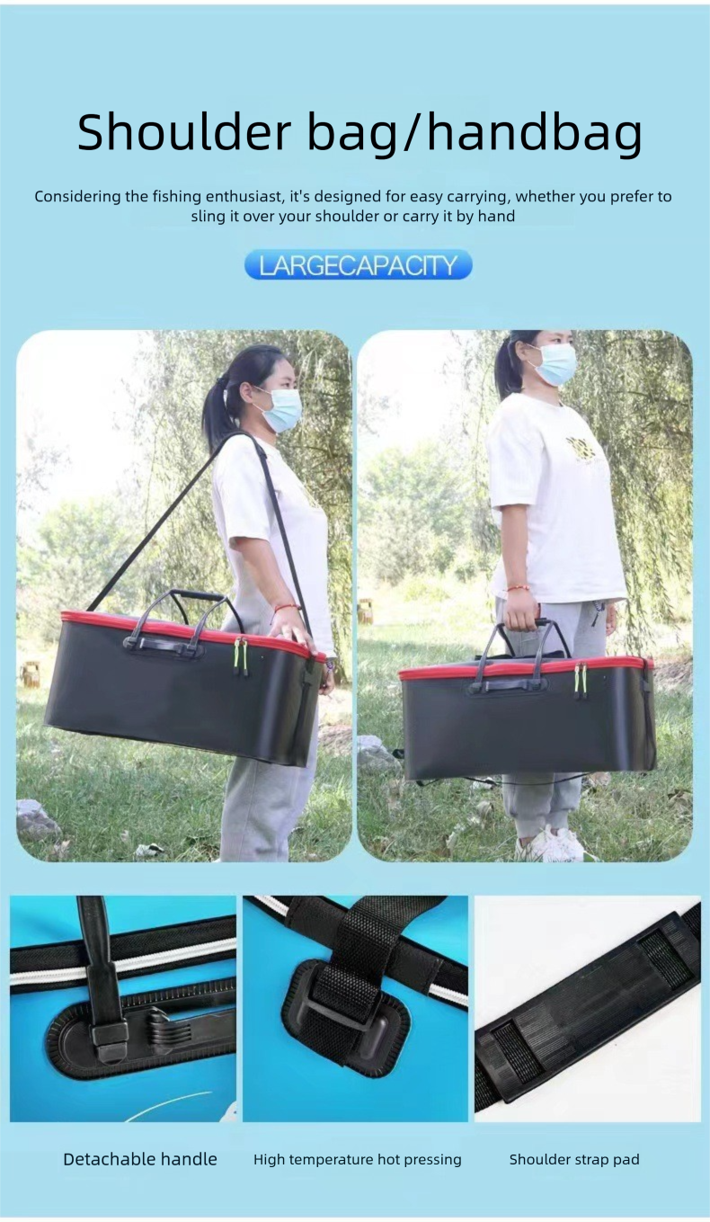 Foldable EVA Backpackable Protection Multi-use Fishing Live Bucket, Box, Fish Storage Bucket_voghion.com