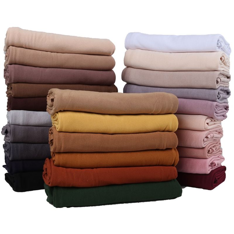 Jednobojni ženski, jednostavni modni turban, svilenkasti pamučni topli šal_voghion.com