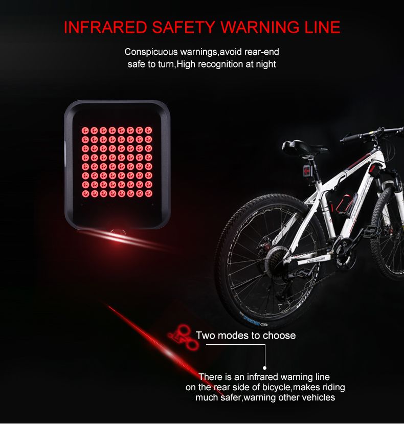 Vélo entièrement intelligent, direction, freinage, feux arrière, chargement USB, VTT, feux d'avertissement de sécurité pour vélo_voghion.com