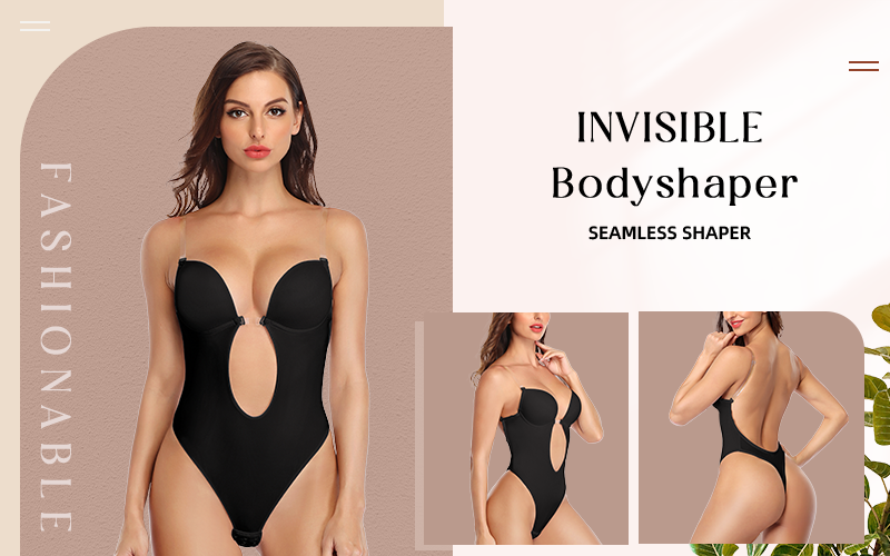 Bodysuits Lingeries Tanga Para Mulheres Sexy Sem Costas Decote Em V Profundo Modelador COMFREE Festa Invisível U Plunge Corset W_voghion.com