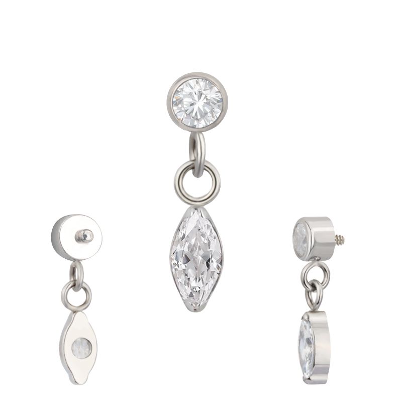Catena pendente in titanio G23, orecchini garofano Fianit, labbra superiori, pelle sintetica, gioielli per piercing_voghion.com