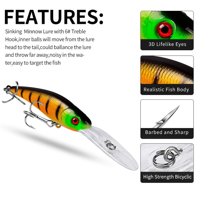 Esca artificiale Bionic da 10,1 cm e 7,8 g, minnow, esca in plastica DW1035_voghion.com