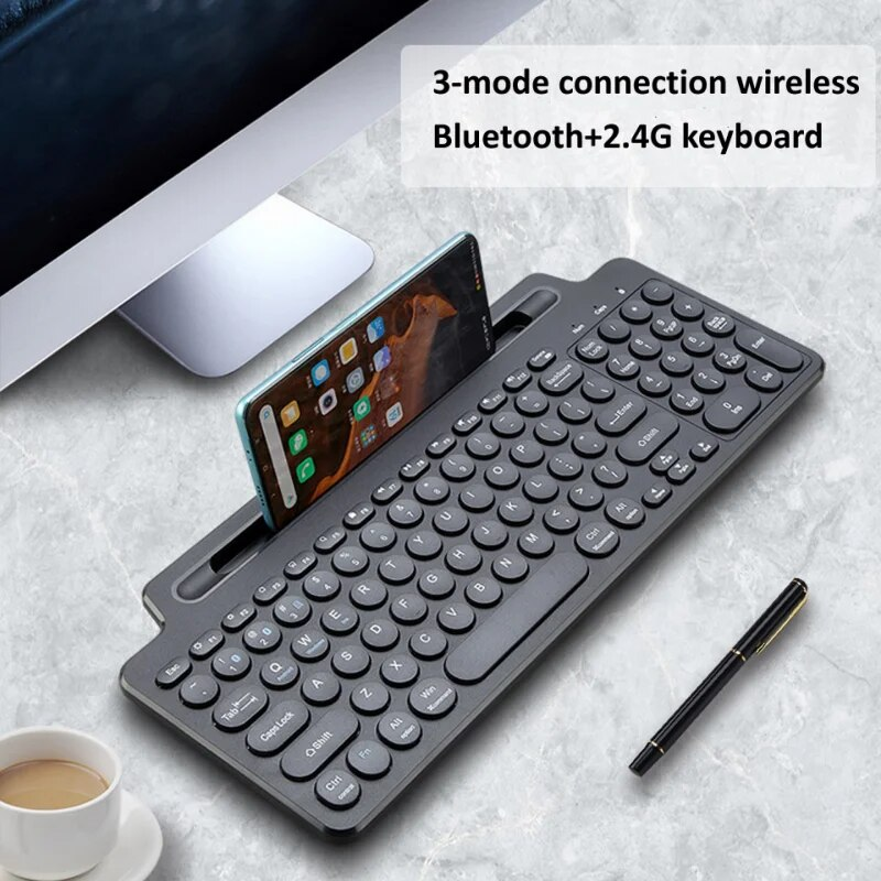 Tastiera wireless, tastiera Bluetooth, mouse, slot per schede, tastierino numerico per Android, iOS, desktop, laptop, PC, gamer_voghion.com