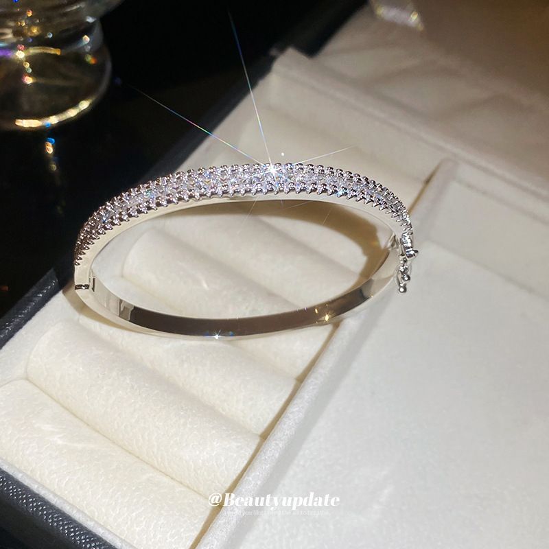 Fivela retangular de zircônia com personalidade feminina, temperamento simples e frio, pulseira de nicho e alta qualidade_voghion.com