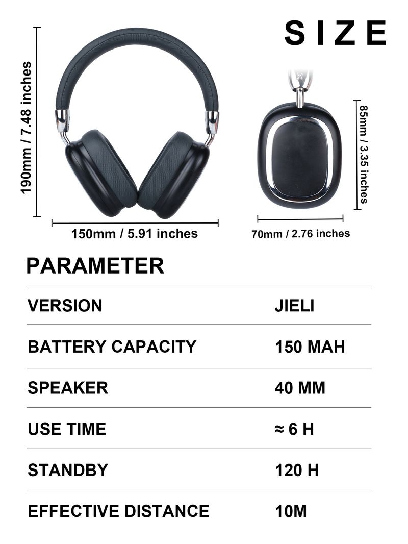 B35 Over-Ear Bluetooth Metallic DJ Kabellose Musikkopfhörer Universal für Mobile Gaming_voghion.com
