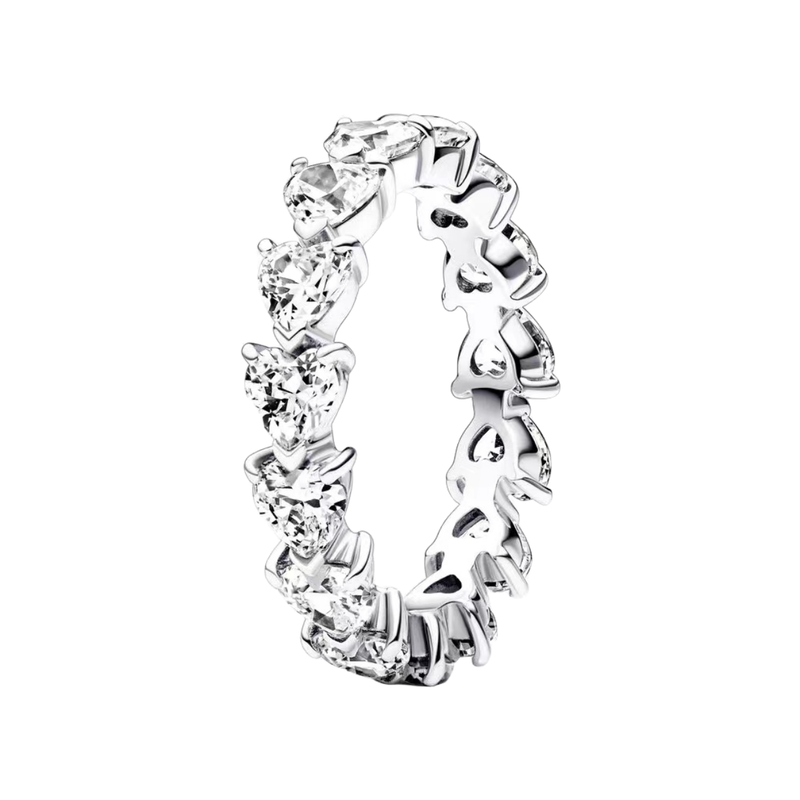 Anello da donna in argento con diamanti, a forma di cuore, a forma di cuore, con diamanti Ins, versatile e alla moda_voghion.com