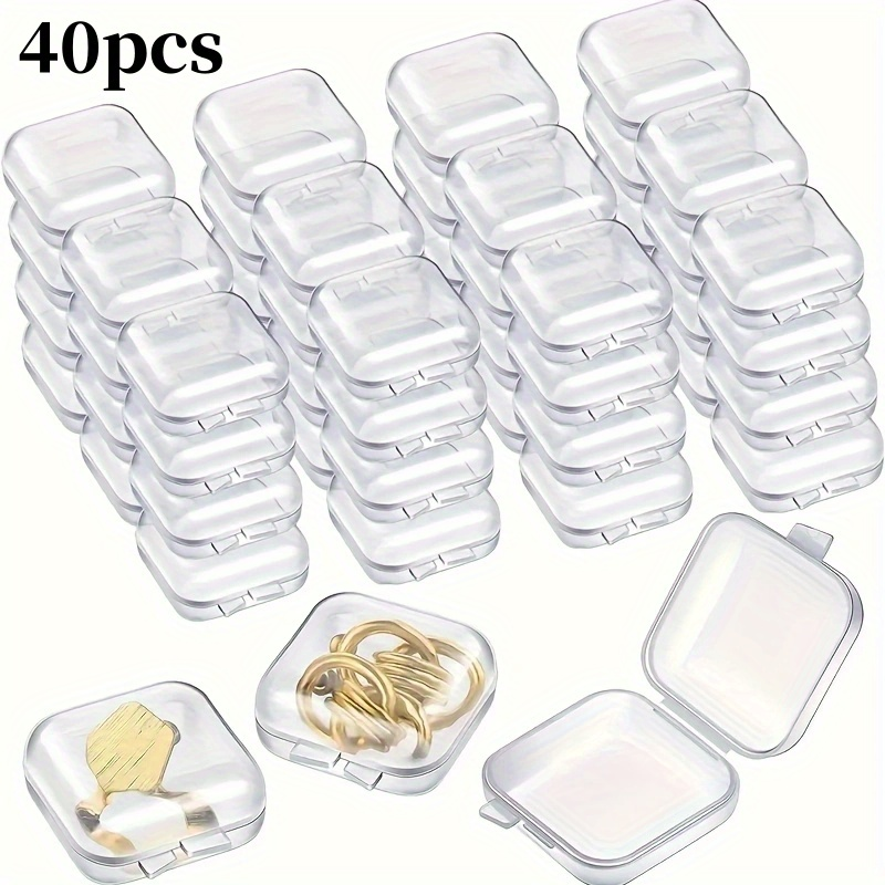 Boîte de rangement en plastique transparent avec couvercle pour bijoux, boucles d'oreilles et colliers, 20/40 pièces - Organisez et protégez vos objets de valeur_voghion.com