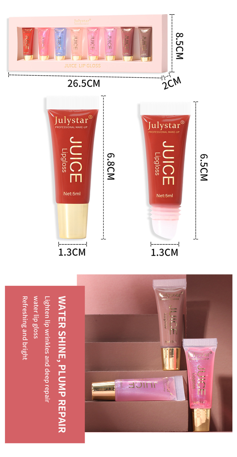 Transparent Water Light Lipstick Set with Mirror Face Beautiful Moisturizing Soft Tube Color Lip Protection Oil_voghion.com
