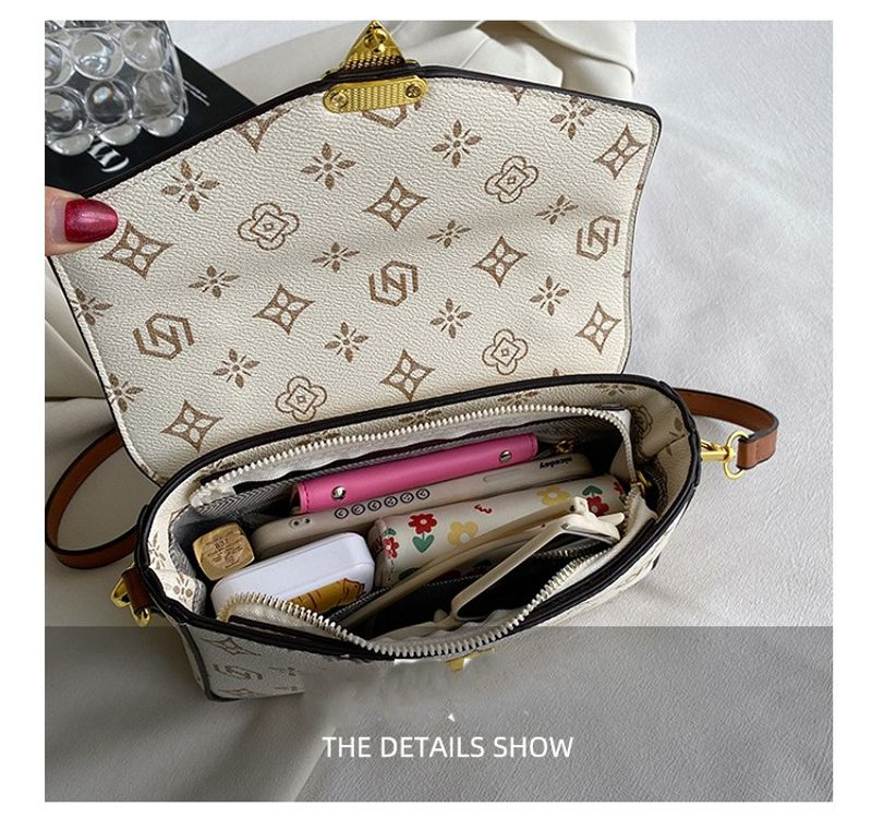 Modetryckt 2023 Nytt mode koreansk stil Enkelaxel Crossbody Handhållen liten fyrkantig väska för kvinnor_voghion.com