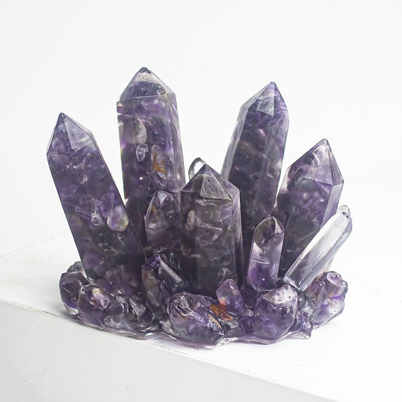 Natural Resin Gravel Crystal Cluster Home Desktop Ornament Craft_voghion.com