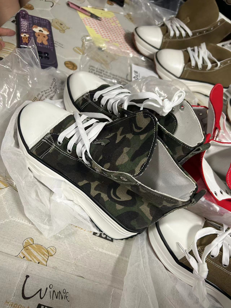 Single shoes 2023 new high-top thick-soled canvas shoes women's foreign trade large size viscose shoes casual flat-heeled canvas shoes in stock_voghion.com