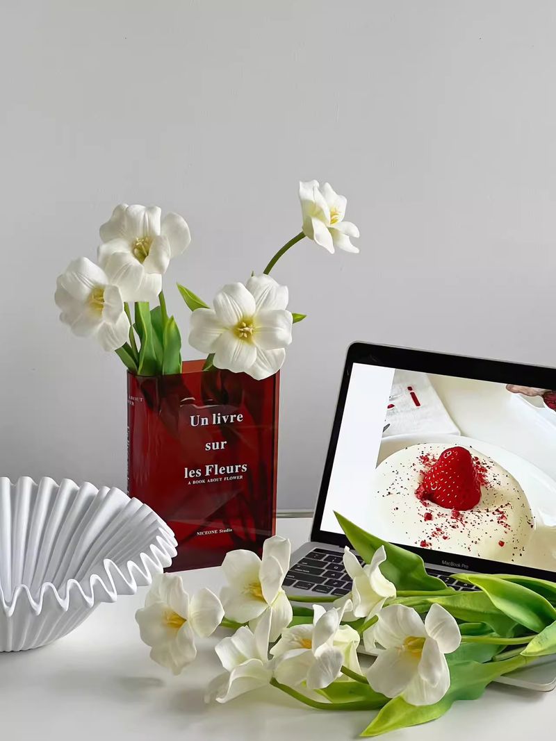 Ins Bionic Bouquet PU Tulip Artificial Flower Simulation Flower High Grade Realistic Living Room Table Decoration Flower Arrangement_voghion.com