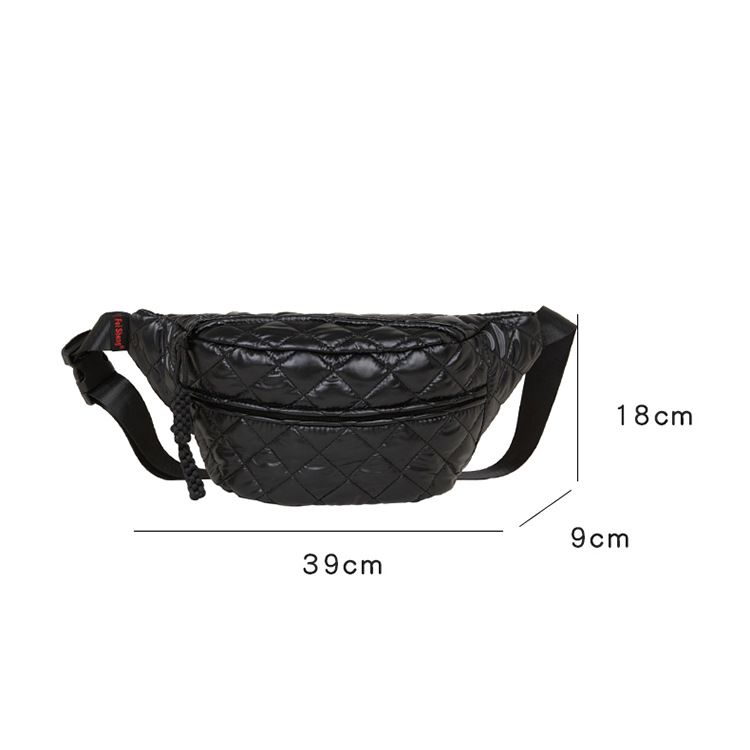 Winter New Women's Waist Bag Large Capacity Cotton Coat Crossbody Bag Fashion Waist Bag Diamond Embroidery Couple Chest Bag_voghion.com