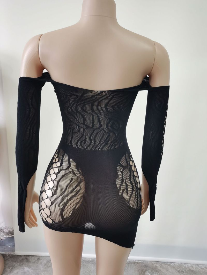 Women's Erotic Lingerie Long Sleeve Mesh Clothing_voghion.com