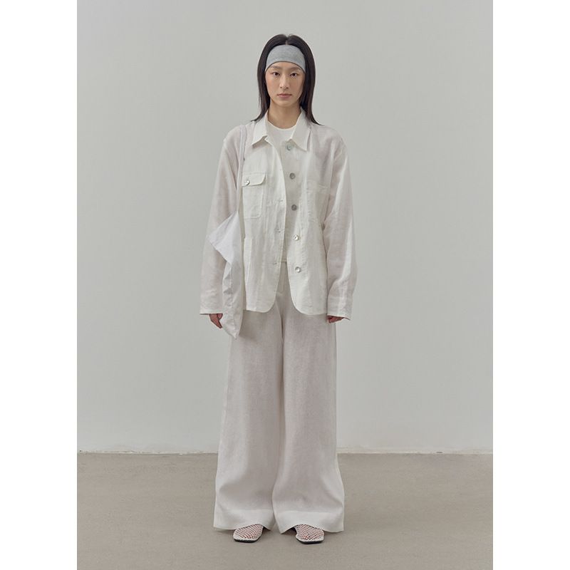Suitable For All Seasons CLEAN SPACE Simple Breathable Linen 2025 New Korean Style Casual Pants For Women 53963_voghion.com