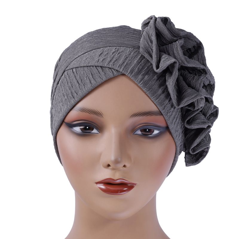 Elastic Pleated Lace Headscarf Hat – Fungus Lace Hair Care Cap, Adjustable & Breathable_voghion.com