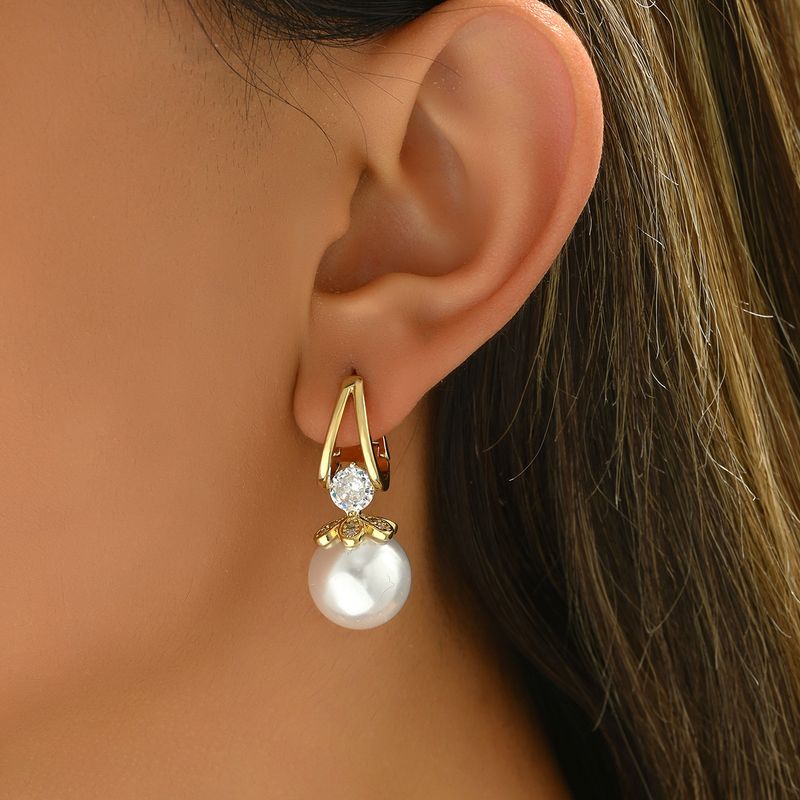 Unisex Retro Style Earrings For Women, Light Luxury Pearls, High End Design, Inlaid Zircon, Temperament Earrings, Versatile New Style Earrings_voghion.com