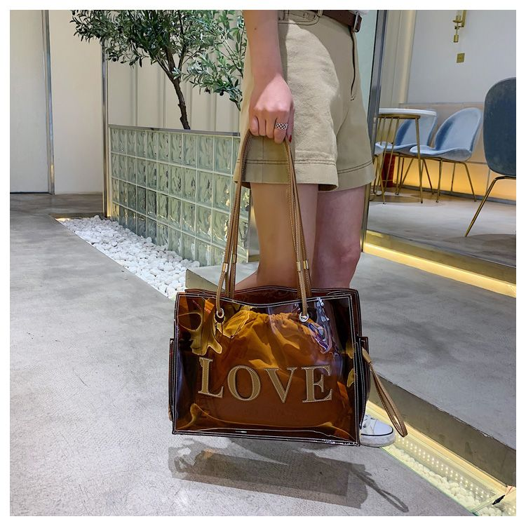 Stylish Transparent Tote for Women, Versatile PVC Shoulder Bag with Roomy Space_voghion.com