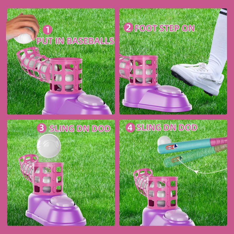Ensemble de baseball deux-en-un très populaire, dispositif d'éjection, entraînement sportif intérieur et extérieur pour enfants, jouets de sport_voghion.com