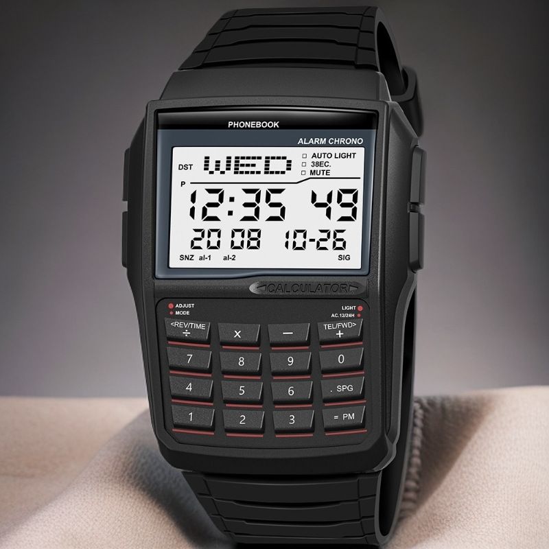 Fashion Luxury Men's Calculator Watch Multi-function Led Electronic Watch Men's Sports Watch Computer Style Military_voghion.com