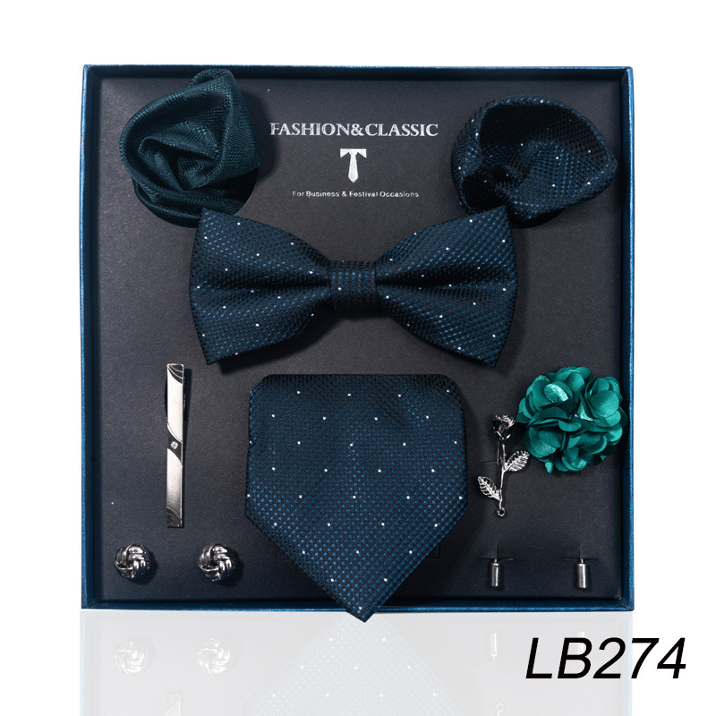 /Men's Ties & Handkerchiefs wedding groom's tie pocket square corsage gift box set men's tie ready stock wholesale_voghion.com